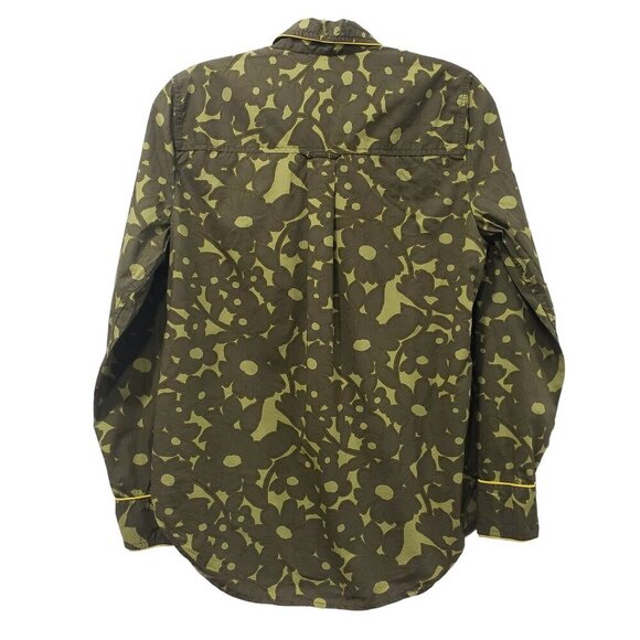 J.Crew Button Up Shirt Floral Camo Retro Country Western Cowgirl Green Womens XS - Picture 6 of 11